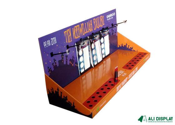 Logo PDQ Cardboard Hook Display 300gsm Small Counter Display