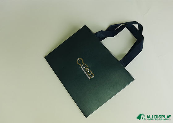 300gsm Rope Handle Paper Bags Gift CMYK Luxury Gold Foil Logo