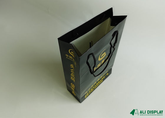 300gsm Rope Handle Paper Bags Gift CMYK Luxury Gold Foil Logo